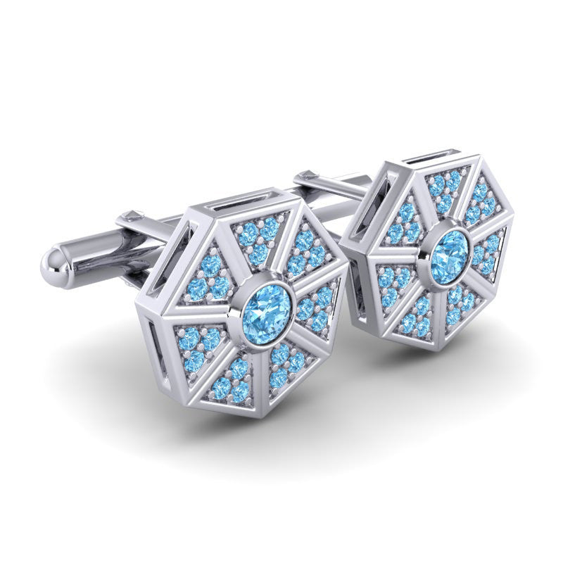 Swiss Blue Topaz Cufflinks