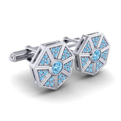 Swiss Blue Topaz Cufflinks