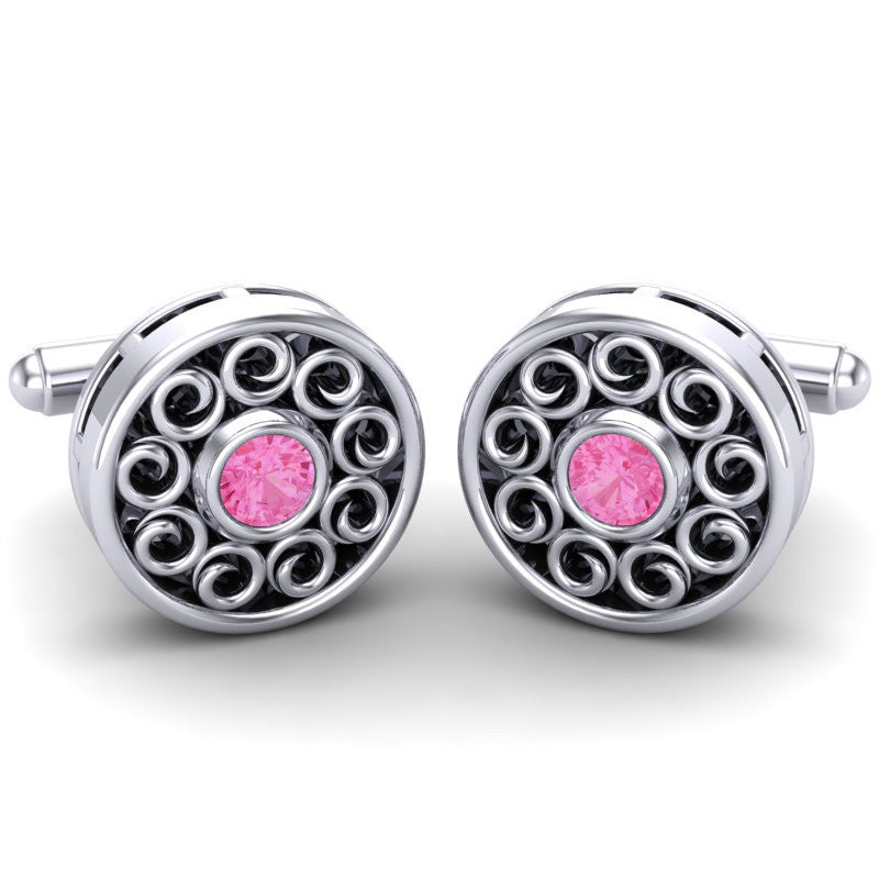 Pink Tourmaline Cufflinks