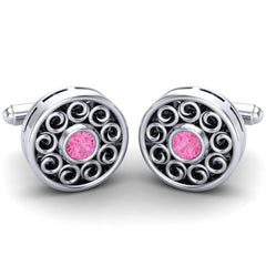Pink Tourmaline Cufflinks