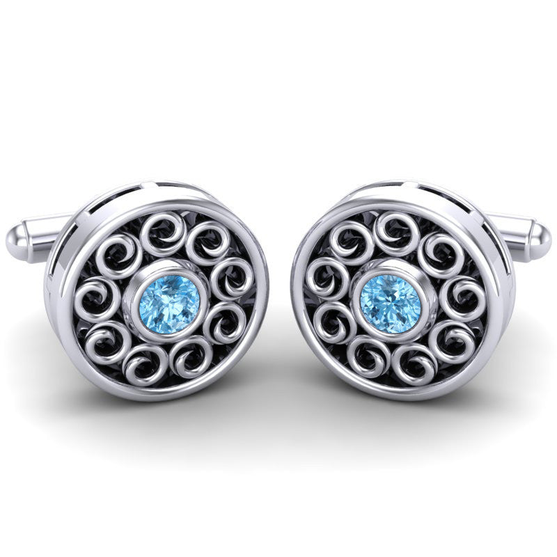 Swiss Blue Topaz Cufflinks