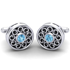 Swiss Blue Topaz Cufflinks