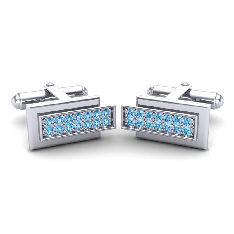 Swiss Blue Topaz Cufflinks