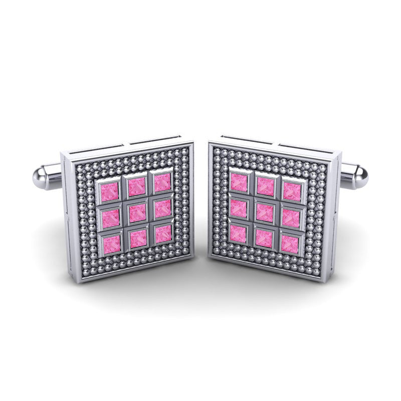 Pink Tourmaline Cufflinks