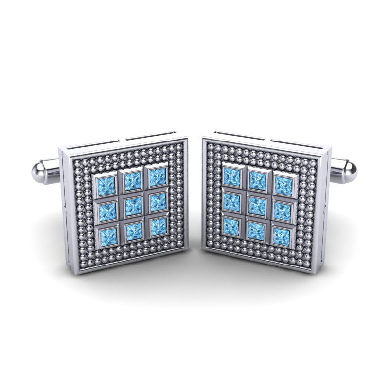 Swiss Blue Topaz Cufflinks