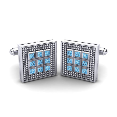 Swiss Blue Topaz Cufflinks
