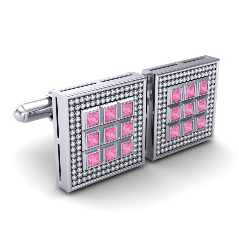 Pink Tourmaline Cufflinks