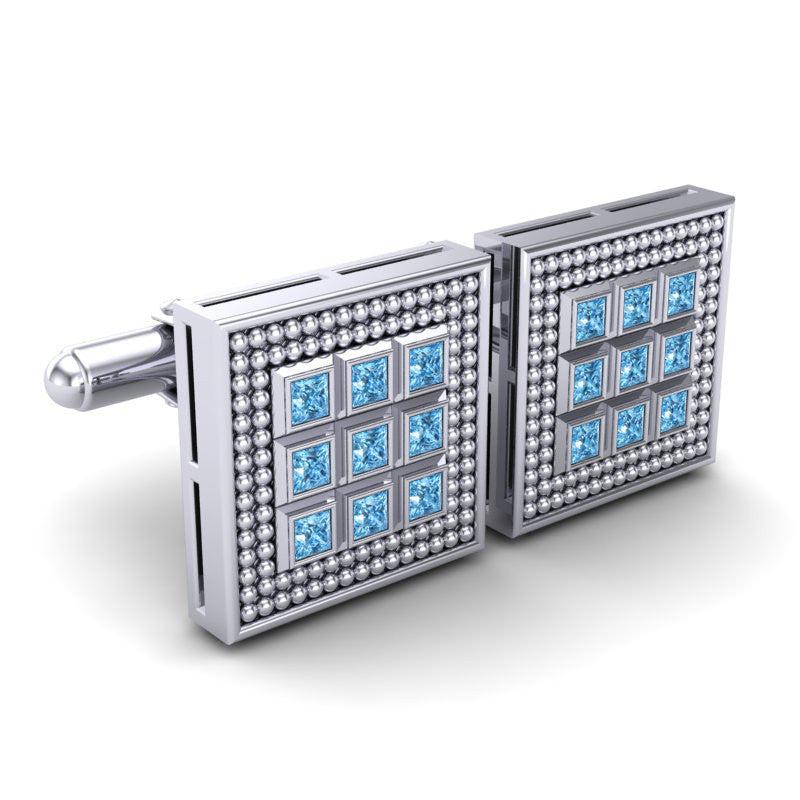 Swiss Blue Topaz Cufflinks
