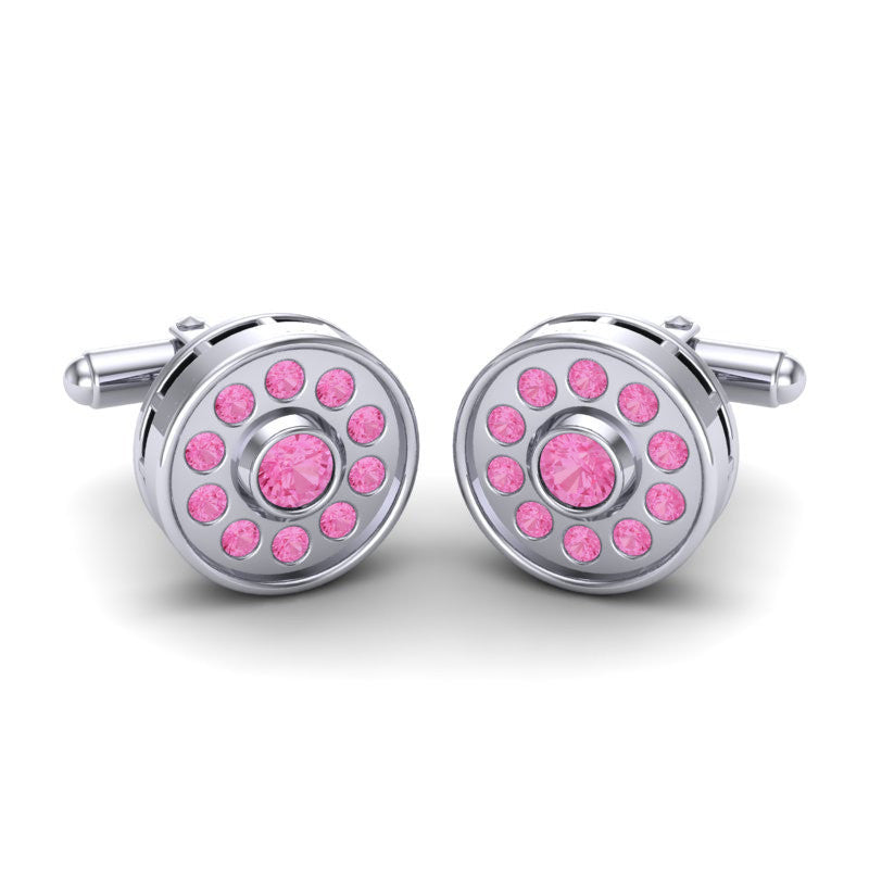 Pink Tourmaline Cufflinks