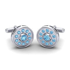 Swiss Blue Topaz Cufflinks
