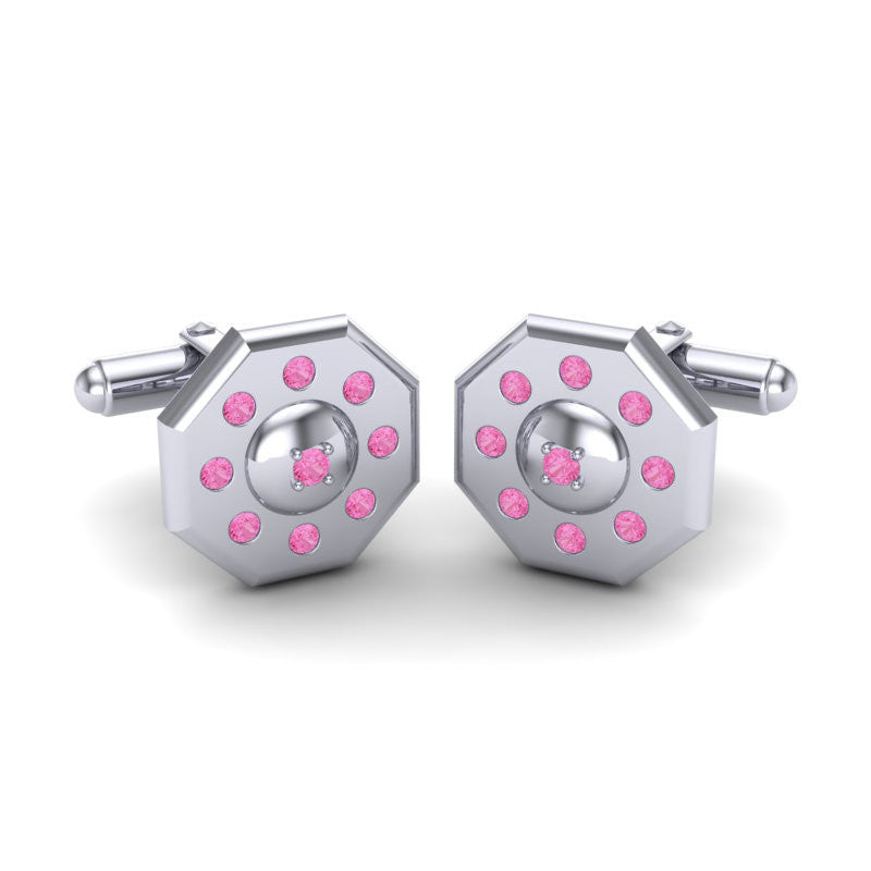 Pink Tourmaline Cufflinks