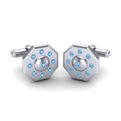 Swiss Blue Topaz Cufflinks