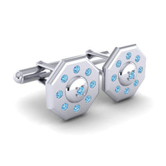 Swiss Blue Topaz Cufflinks