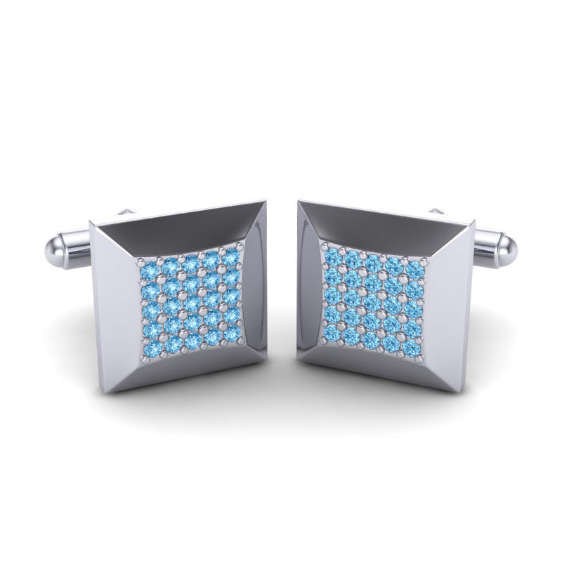 Swiss Blue Topaz Cufflinks