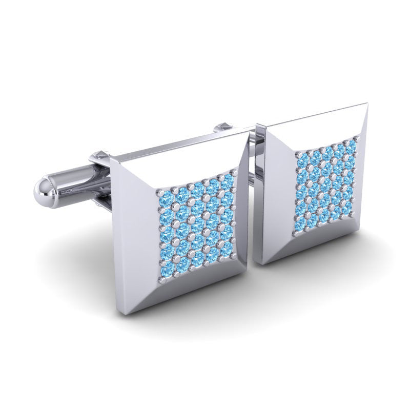 Swiss Blue Topaz Cufflinks