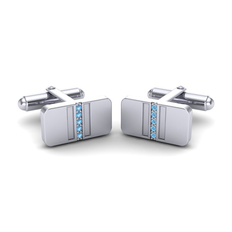Swiss Blue Topaz Cufflinks
