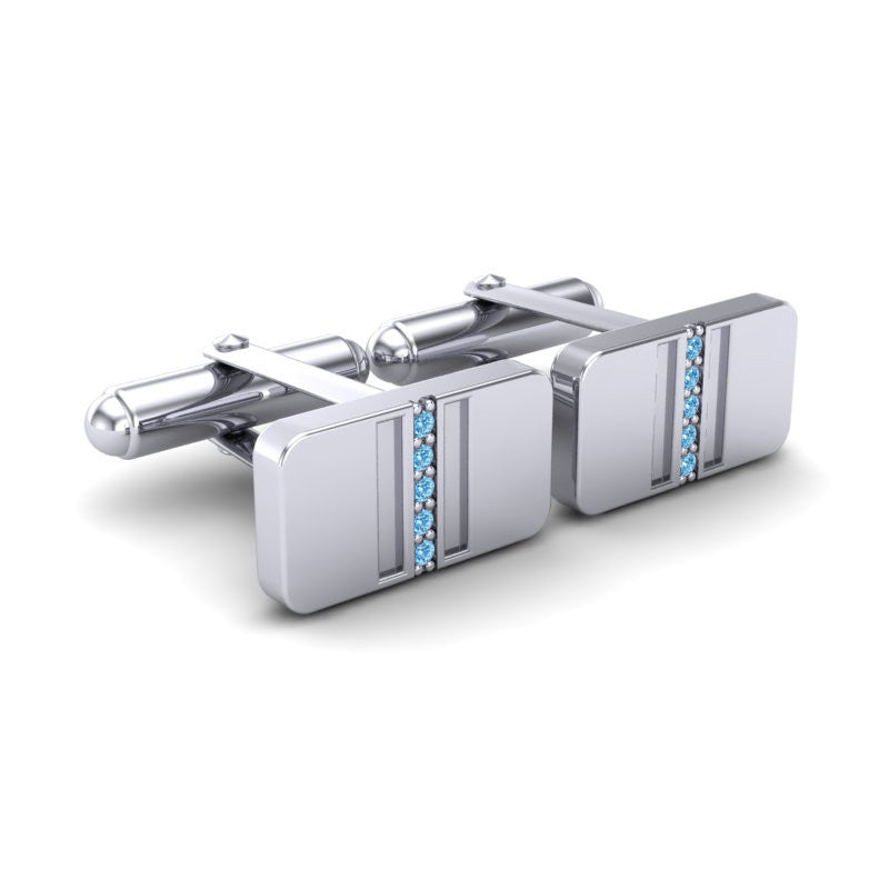 Swiss Blue Topaz Cufflinks