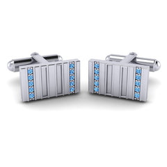 Swiss Blue Topaz Cufflinks