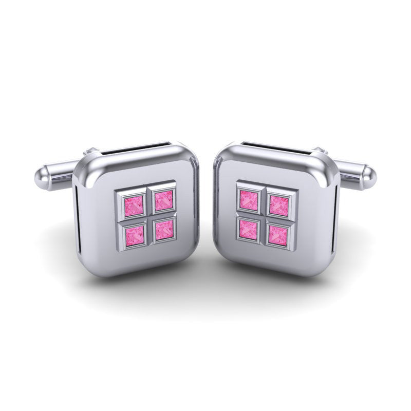 Pink Tourmaline Cufflinks