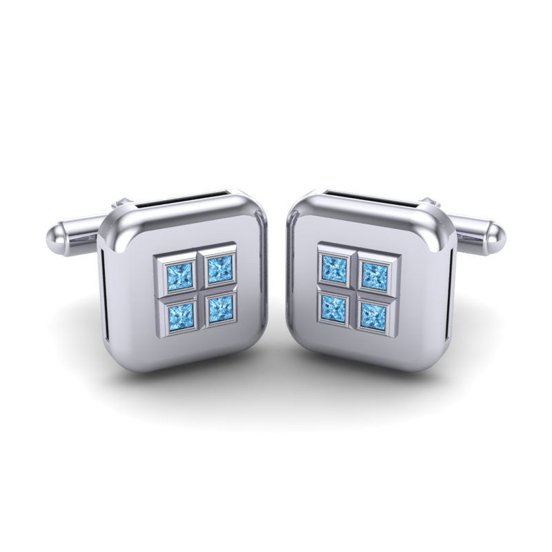 Swiss Blue Topaz Cufflinks
