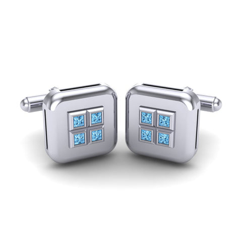 Swiss Blue Topaz Cufflinks