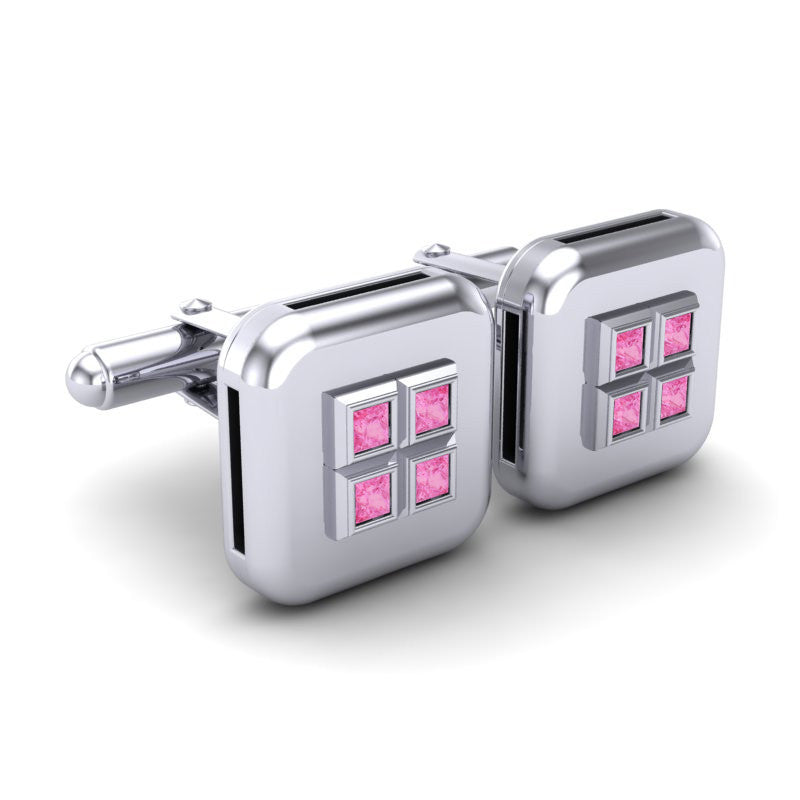 Pink Tourmaline Cufflinks