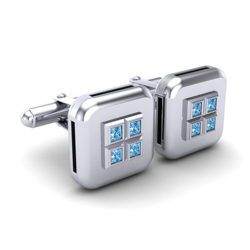 Swiss Blue Topaz Cufflinks