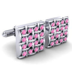 Pink Tourmaline Cufflinks