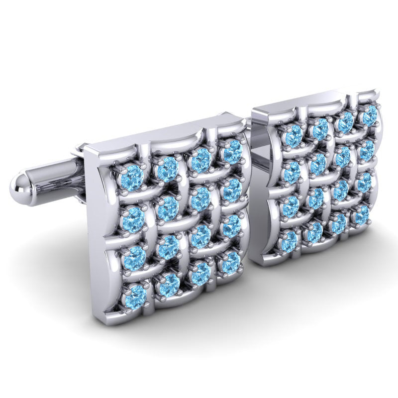 Swiss Blue Topaz Cufflinks