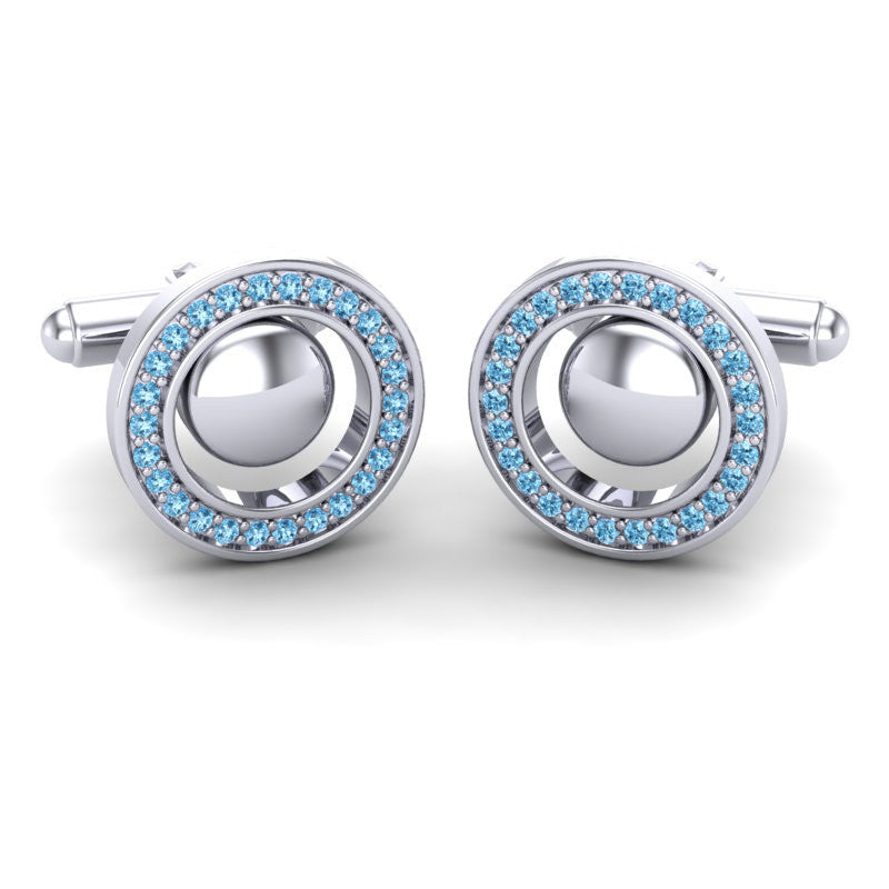 Swiss Blue Topaz Cufflinks