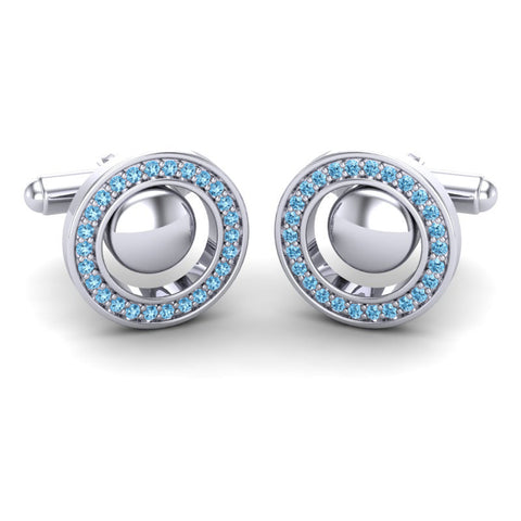 Swiss Blue Topaz Cufflinks
