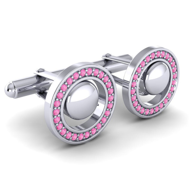 Pink Tourmaline Cufflinks