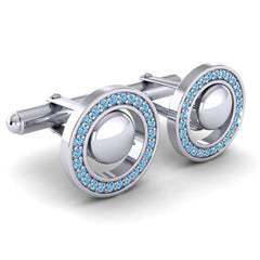 Swiss Blue Topaz Cufflinks