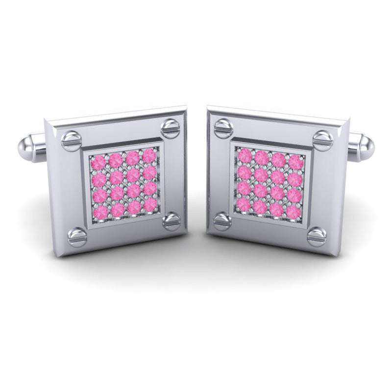 Pink Tourmaline Cufflinks