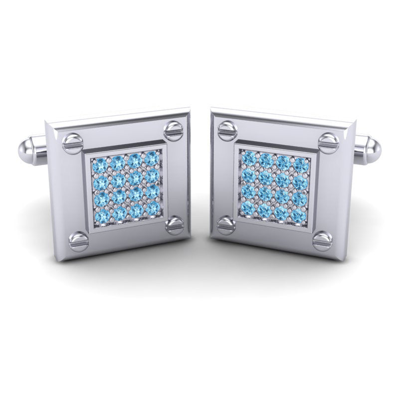 Swiss Blue Topaz Cufflinks