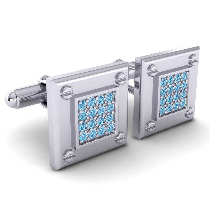 Swiss Blue Topaz Cufflinks