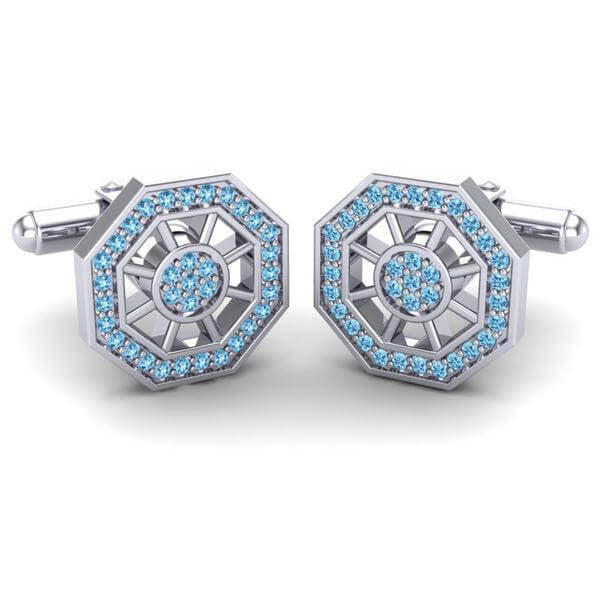 Swiss Blue Topaz Cufflinks