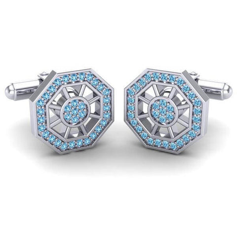Swiss Blue Topaz Cufflinks