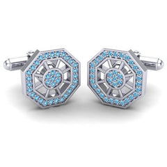 Swiss Blue Topaz Cufflinks