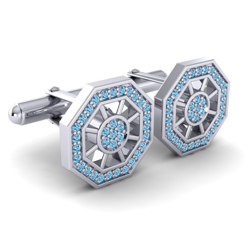 Swiss Blue Topaz Cufflinks
