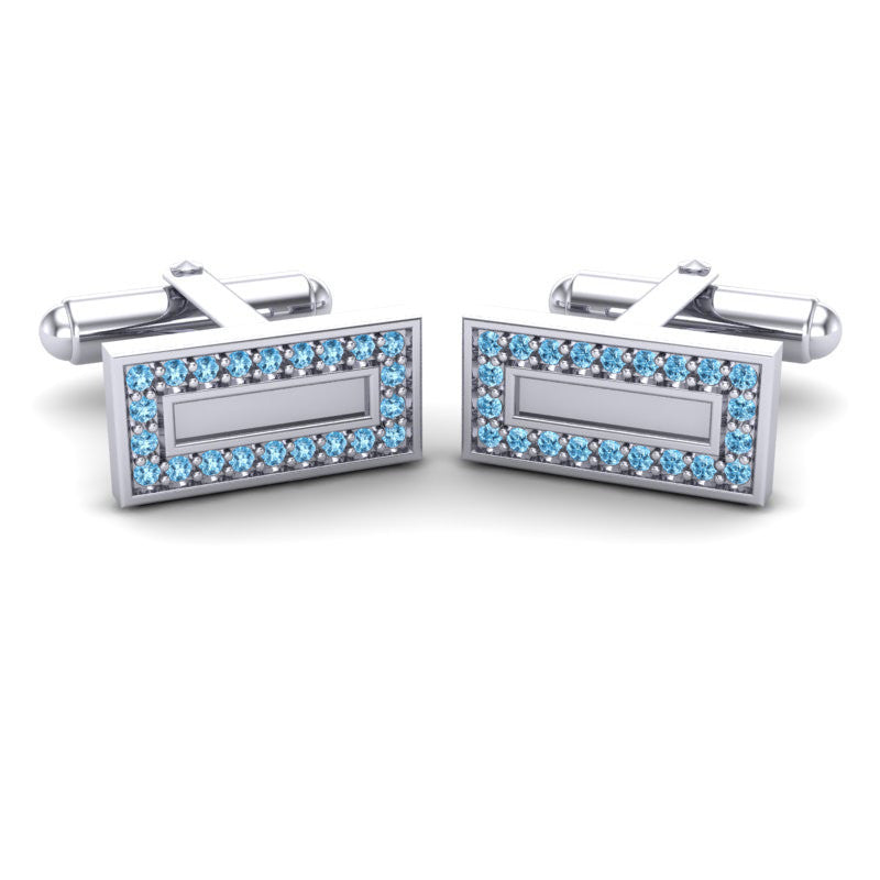 Swiss Blue Topaz Cufflinks