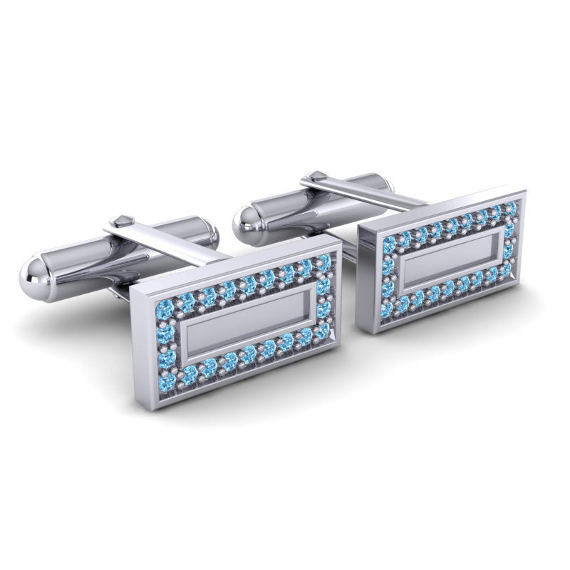 Swiss Blue Topaz Cufflinks