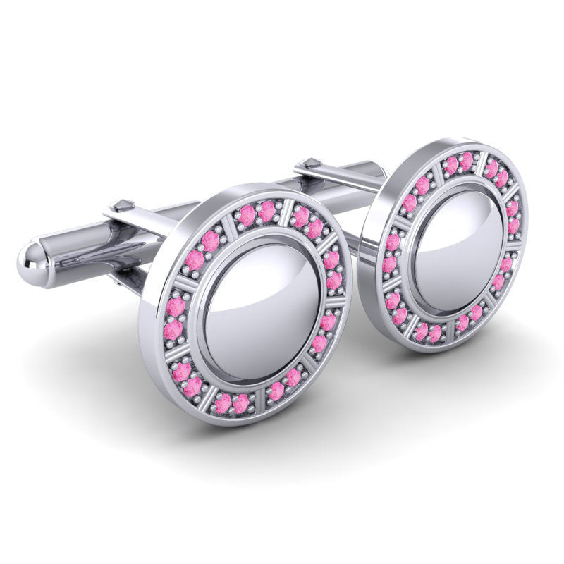Pink Tourmaline Cufflinks