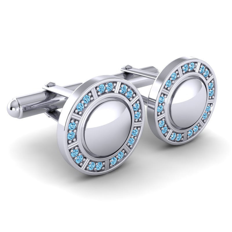 Swiss Blue Topaz Cufflinks