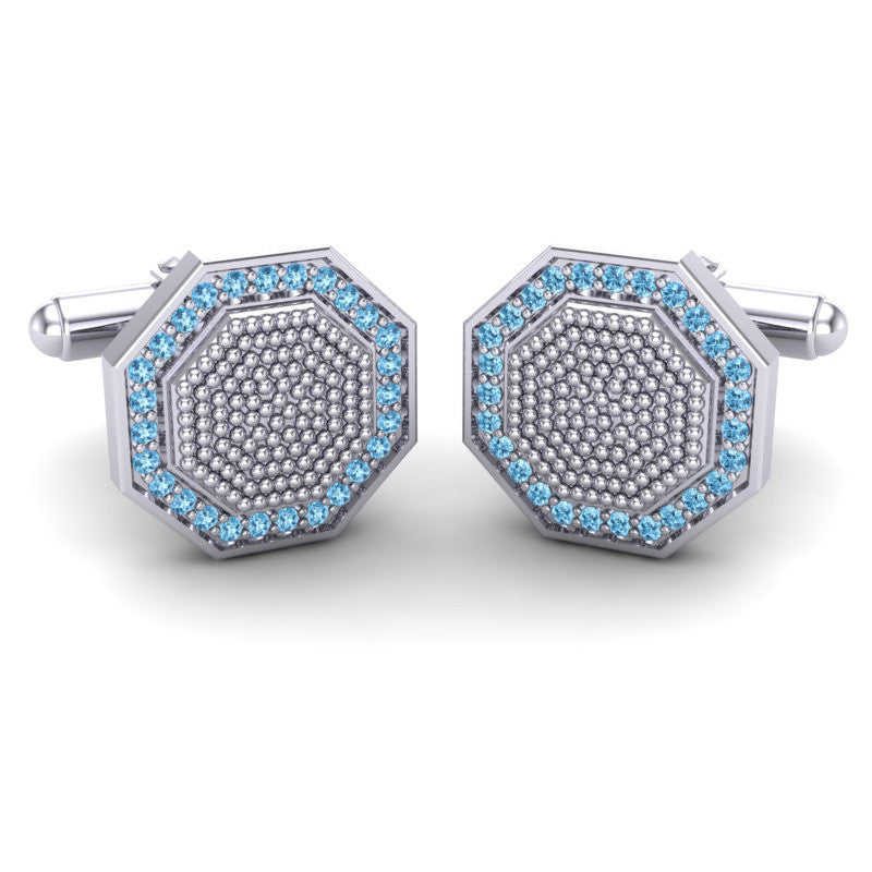 Swiss Blue Topaz Cufflinks