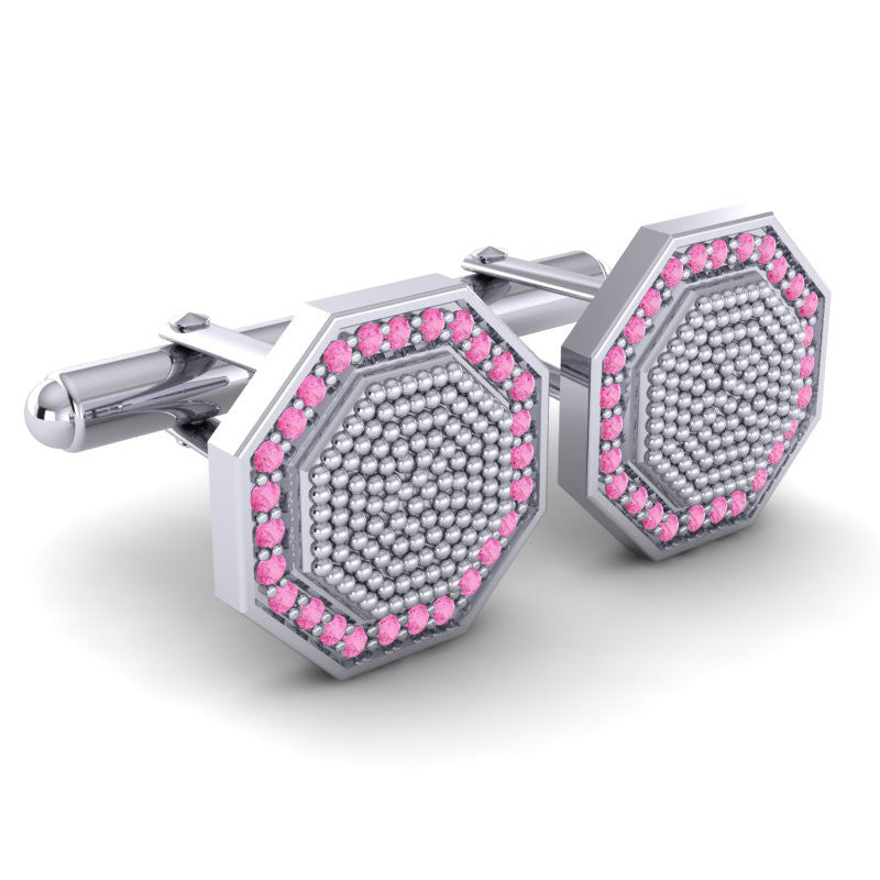 Pink Tourmaline Cufflinks