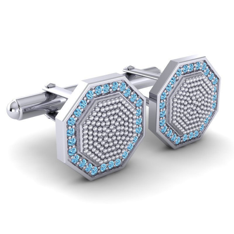 Swiss Blue Topaz Cufflinks