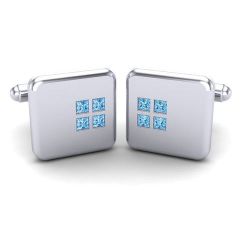 Swiss Blue Topaz Cufflinks