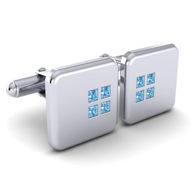 Swiss Blue Topaz Cufflinks