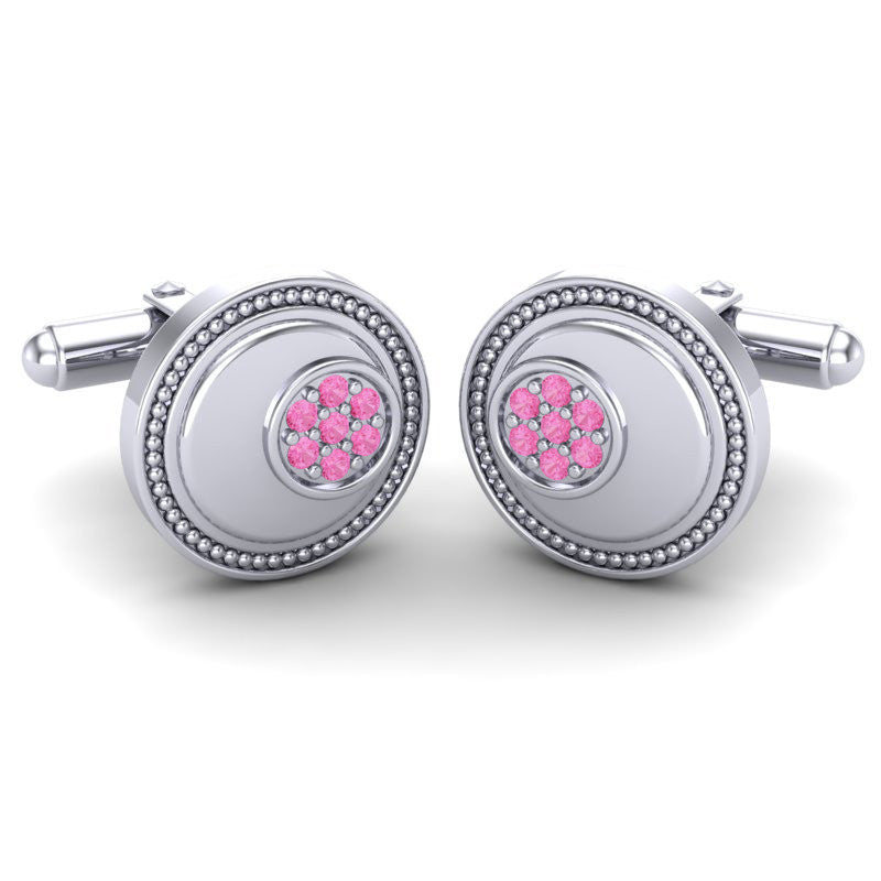 Pink Tourmaline Cufflinks